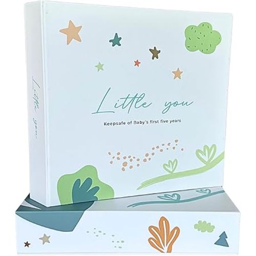 Little You – Baby Memory Book & Pregnancy Journal (120 Pages) – Newborn to 5 Years – Magnetic Gift Box + Photo Pockets + Letter to Open at 21 – Keepsake Album for Boys or Girls