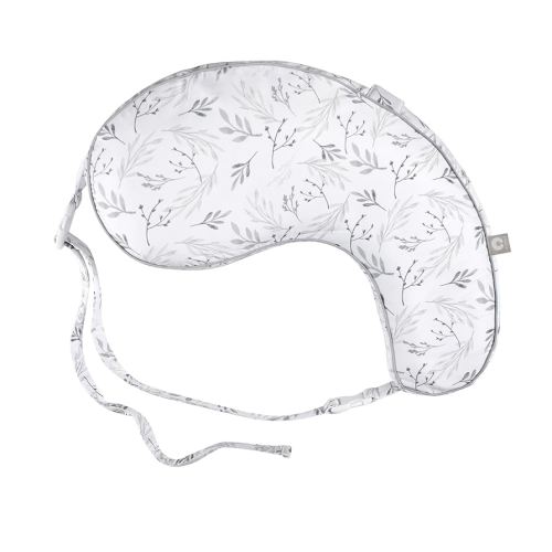 Boppy Uplift Nursing Pillow - Wedge Bottle & Breastfeeding Pillow to Reduce Spit-Up and Reflux Symptoms, with Body-Inclusive Opening and Belt, Baby Safety Alliance Verified - Gray Gentle Leaves