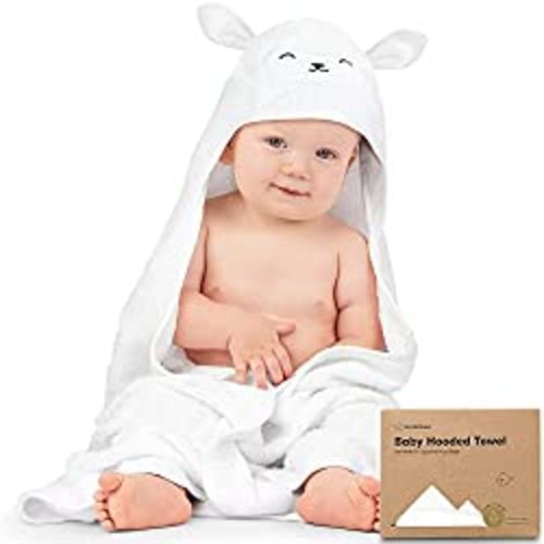 KeaBabies Cuddle Bamboo Viscose Hooded Towel - Lamb