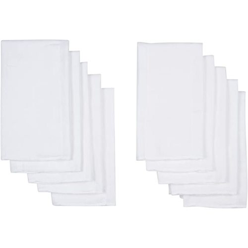 Gerber Birdseye 3-Ply Prefold Burp Cloths, White, 10 Count