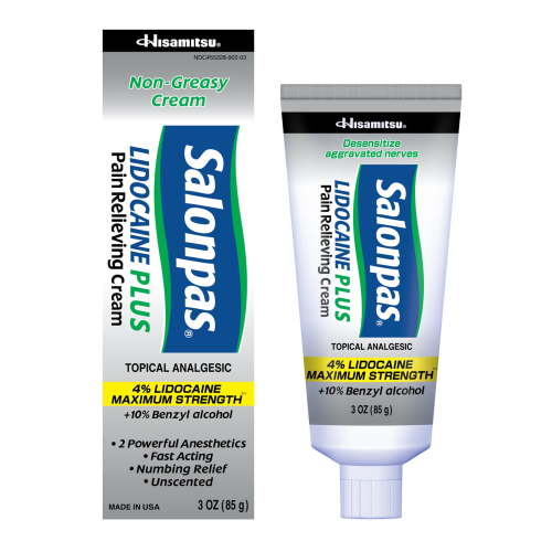 Salonpas Lidocaine Plus Maximum Strength Pain Relief Cream, 3 oz