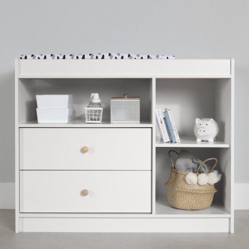 South Shore Sweedi Large 2-Drawers Changing Table With Open Storage & Reviews | Wayfair