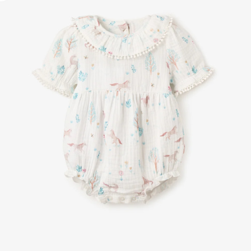 Pony Meadow Organic Muslin Bubble WHITE / 9-12M