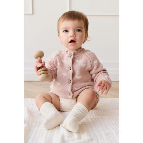 Anna Cardigan - Petite Heart Rose Smoke