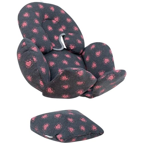JYOKO Kids Reducer Cushion Infant Head & Baby Body Support Antiallergic 100% Cotton (Head, Body and Back Support, Fluor Heart) 3 Parts