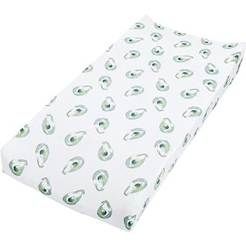 aden + anais Essentials Changing Pad Cover, 100% Cotton Muslin, Super Soft & Breathable, Tailored Snug Fit, Single, Farm to Table - Avocados