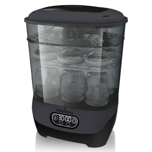 Baby Brezza Bottle Sterilizer and Dryer Advanced – 33% Faster - Largest Capacity Steam Sanitizer - Universal Sterilization Machine for All Bottles + Pump Parts - HEPA Air Filter, Charcoal