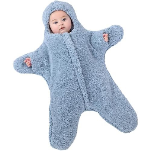 Newborn Baby Boy Girl Winter Jumpsuit Outfit Hooded Onesie Thick Bodysuit Romper Cartoon Starfish Panda Coat