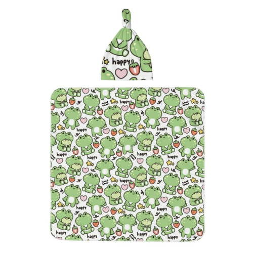 Coaee Happy Frogs for Newborn Receiving Blanket Swaddle Wrap for Girls and Boys