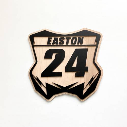 Dirt Bike Number Plate Wall Sign | Motocross | Wooden Wall Decor For Kids | Christmas Gift | Party Decor | Custom | Dirt bike room decor