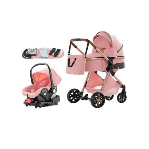 Baby Stroller 3-In-1 Travel System,Adjustable Stroller And Accessories Combo Set, One Click Folding.