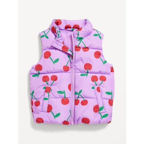 Printed Water-Resistant Frost Free Puffer Vest for Toddler Girls