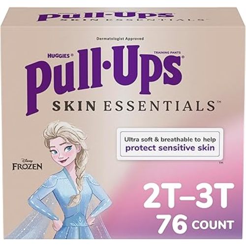 Pull-Ups Girls' Skin Essentials Potty Training Pants, Training Underwear, 2T-3T (16-34 lbs), 76 Ct