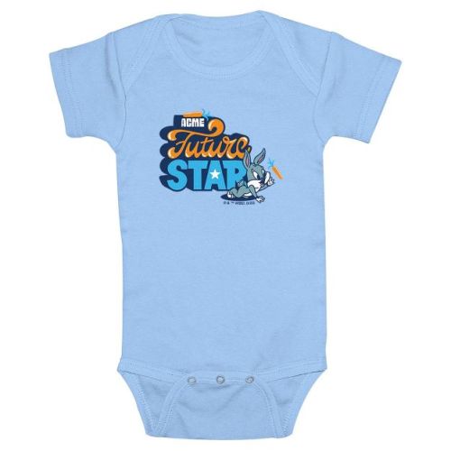 Infant's Looney Tunes Bugs Bunny Baby Future Star Bodysuit - Light Blue - 18 Months