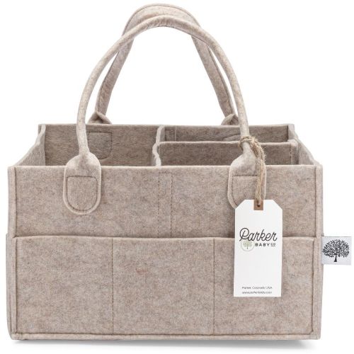 Parker Baby Co. Felt Diaper Caddy Regular - White