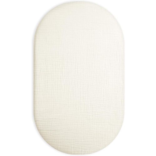 Bassinet Sheet for Baby Boy and Girl, Universal Fit for Rectangle, Oval, Hourglass Bassinet Mattress, Moses Basket Sheets (Cream)