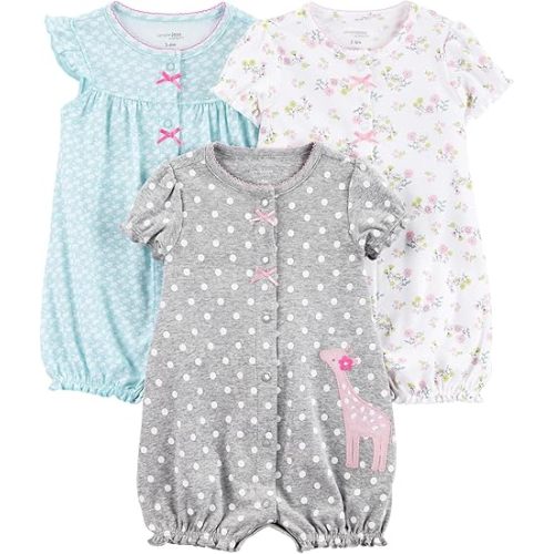 Simple Joys by Carter's baby-girls 3-pack Snap-up Rompers