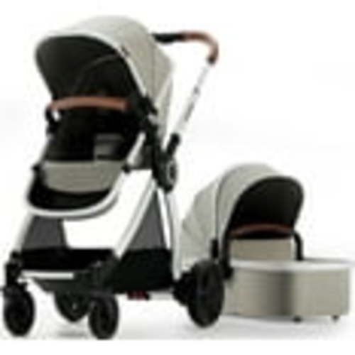 Mompush Ultimate2 Baby Stroller with Bassinet and Adjustable Seat, Khaki, 25LB, Unisex