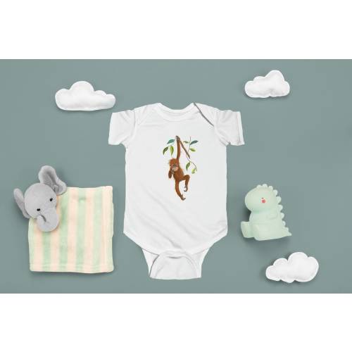 Orangutan onesie, monkey baby shower, monkey baby outfit, orangutan nursery decor, orangutan kids, jungle theme baby shower
