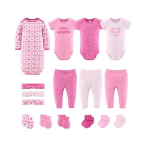 Newborn Baby Girls Pretty Pink 16-Piece Layette Gift Set