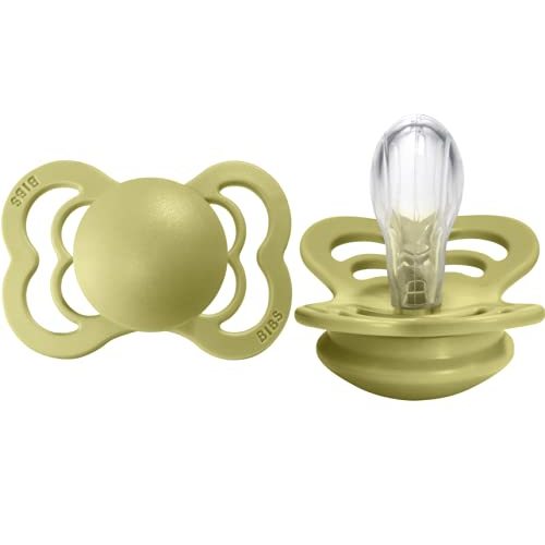 BIBS Supreme Baby Pacifiers | BPA-Free Silicone Pacifier | Made in Denmark | Set of 2 Soothers (Meadow, 0-6 Months)