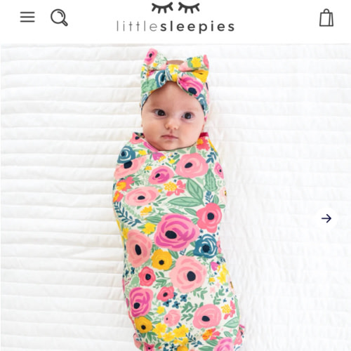 Secret Garden Swaddle & Luxe Bow Headband Set - Little Sleepies