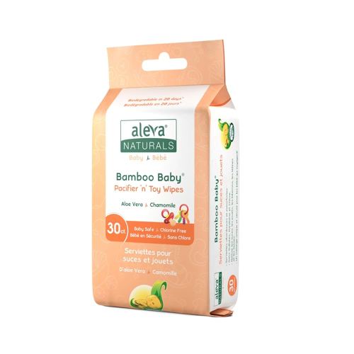 Aleva Naturals Bamboo Baby Pacifier and Toy Wipe