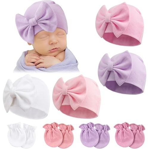 Newborn Baby Hats Mittens Set