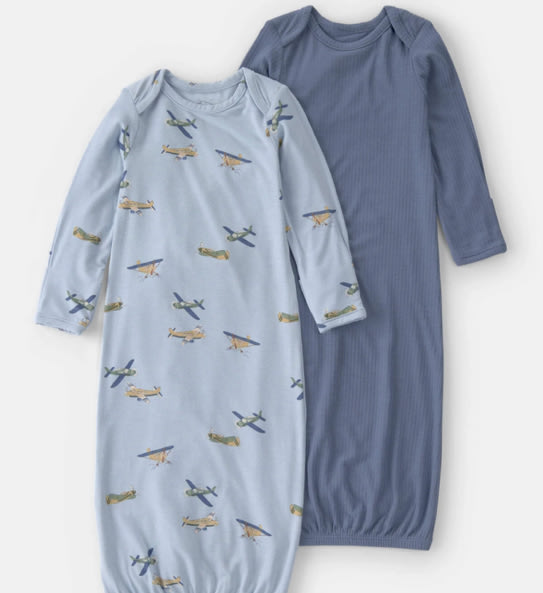 Baby Boy 2-Pack Plane PurelySoft Sleeper Gowns - Blue | Carter's