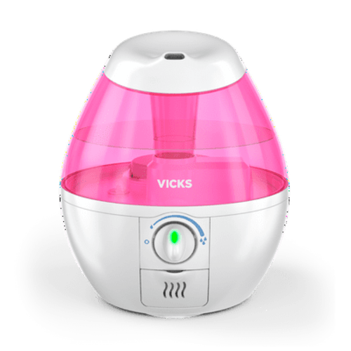 Vicks 0.5 gallon 250 sq. ft. Mini Filter Free Ultrasonic Cool Mist Humidifier, Pink, VUL520P