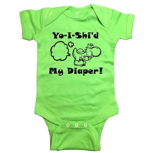 Nintendo Yoshi "Yo-I-Shi'd MyDiaper" Bodysuit Baby Clothes