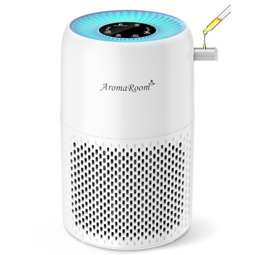 AromaRoom Air Purifiers for Bedroom with True HEPA13 Filters 3-in-1, Pet Air Purifier with Aroma Pad for Wildfires Smoke Pollen Dander, 22dB Quiet Air Cleaners for Baby Room Office Dorm