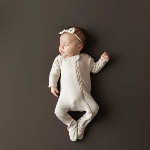 Zippered Footie in Bisque