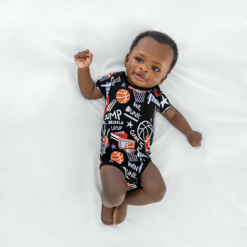 Black Slam Dunk Pocket Bodysuit – Little Sleepies