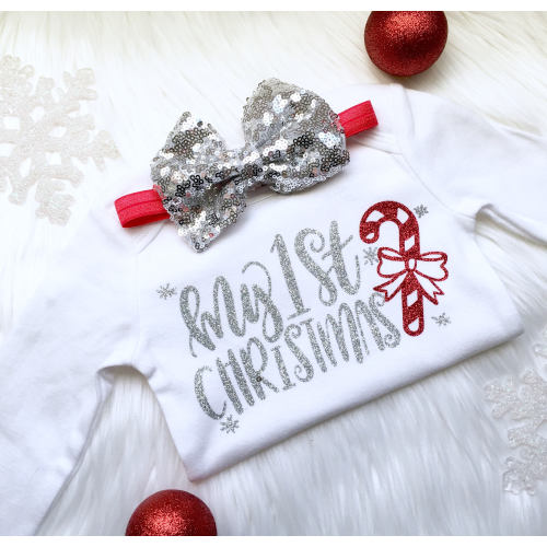 My 1st Christmas, Christmas outfit, holiday outfit, newborn Christmas, babies first Christmas, jingle bells, christmas baby, my first Christ
