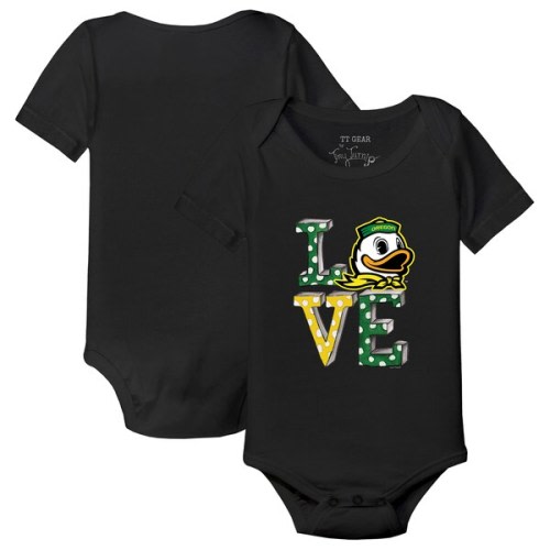 Infant Tiny Turnip Black Oregon Ducks Love Bodysuit