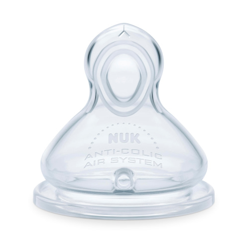 NUK Smooth Flow Anti-Colic Nipples, Size 1 (0+ Months), 2-Pack, Silicone
