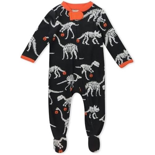 HonestBaby Baby Holiday Sleep and Play Footed Holiday Pajamas One-piece Sleeper Zip-front Organic Cotton Pjs