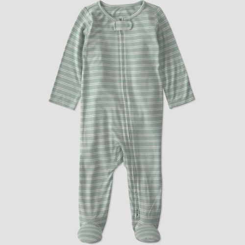 Carter's Just One You® Baby Boys' Green Striped Comfy Soft Long Sleeve Sleep N' Play - Green 6M