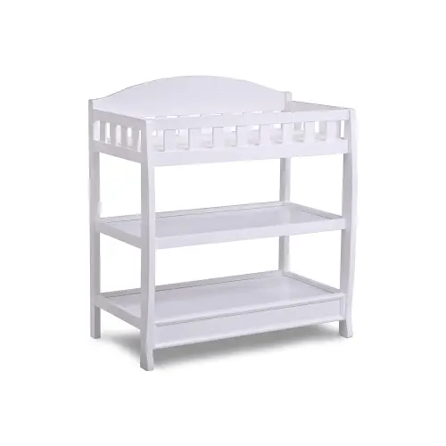 DELTA CHILDREN Infant Changing Table with Pad - White Edition