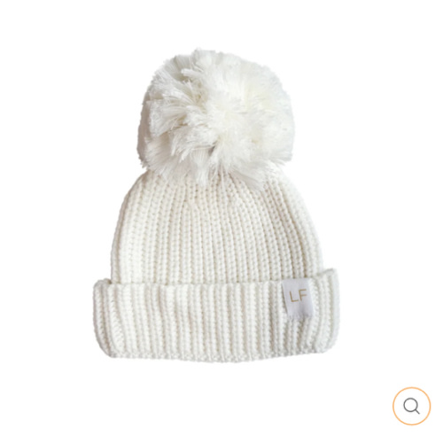 Knitted Pom Beanie | Ivory