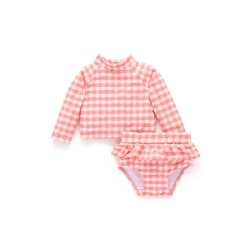 Printed Longsleeve Rashie Swim Set, 0-3M