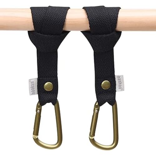haakaa Baby Stroller Hooks for Bags丨Universal Stroller Clips and Hooks, Non-Slip with One-Hand Opening, Multipurpose Stroller Straps for Diaper Bags, Backpacks, Bikes & Shopping Carts - Black, 2 Pack