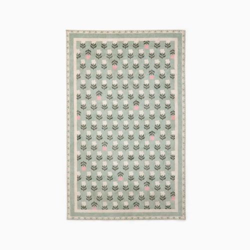 Washable Flower Garden Rug