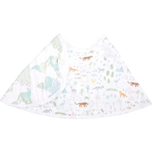 aden + anais Essentials Burpy Bib, 100% Cotton Muslin, Soft Absorbent 4 Layers, Multi-Use Burp Cloth and Bib, 22.5" X 11", Single, Voyager-Ecosphere