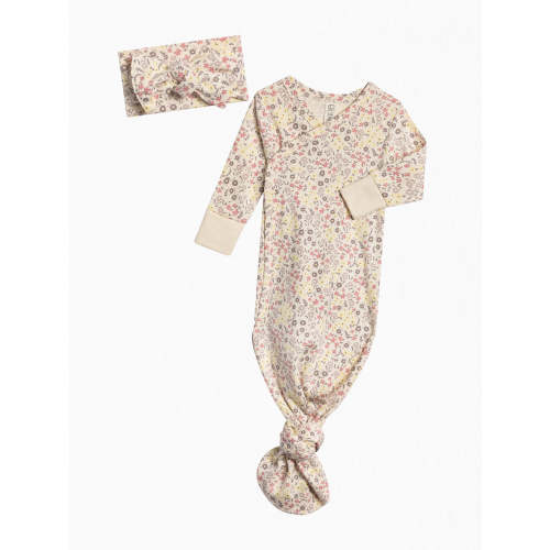 Organic Kimono Gown and Bow Wrap Set