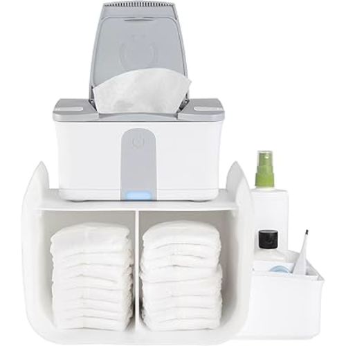 Ubbi Diaper Caddy Organizer, Stores Baby Diapers, Wipes & Baby Accessories, White