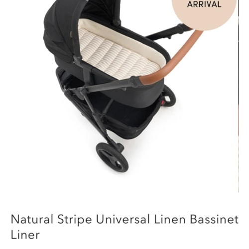 Natural Stripe Universal Linen Bassinet Liner