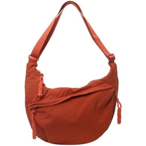 Hobo Bag for Women Men Crescent Shoulder Bag Retro Nylon Canvas Crossbody Bag Slouchy Corduroy Dumpling Bag Purse