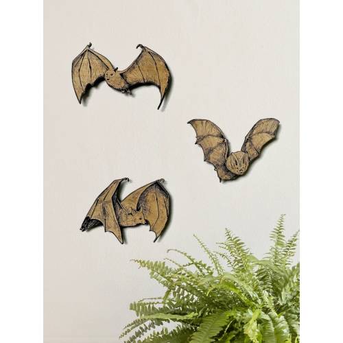 Bat Trio Wall Art, Halloween Wooden Home Decor, Halloween Garland, Bohemiam Decor